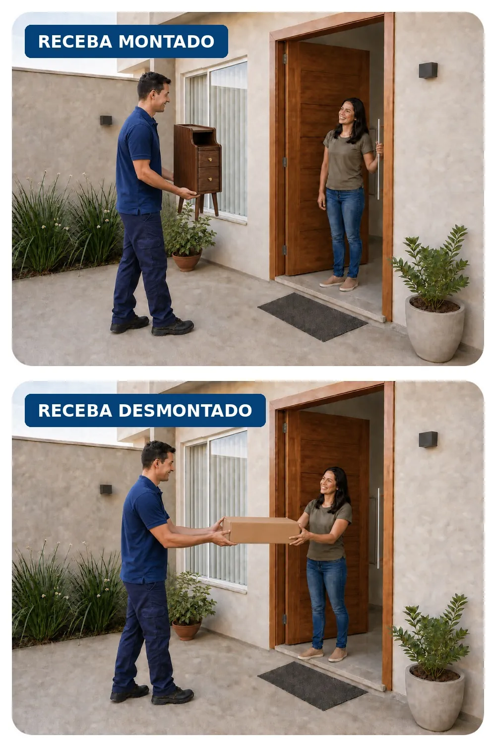 Receba montado ou receba desmontado: entrega da mesa CompactHome na porta de casa